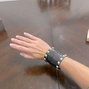 Jimmy Choo vintage leather cuff and studded cuff